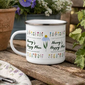 Personalised Gardener’s Happy Place Enamel Mug, 5 of 6