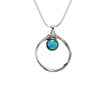 Organic Sterling Silver Opal Pendant, 6 of 8