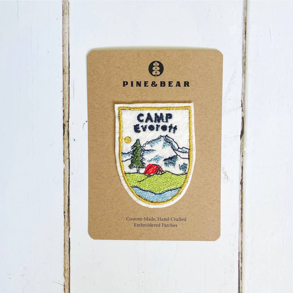 Custom Embroidered Camping Patch By pineandbear | notonthehighstreet.com
