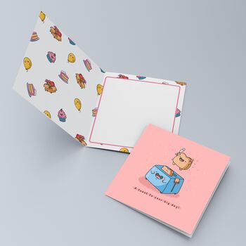 Cute Toast Celebration Day Greetings Card, 2 of 9
