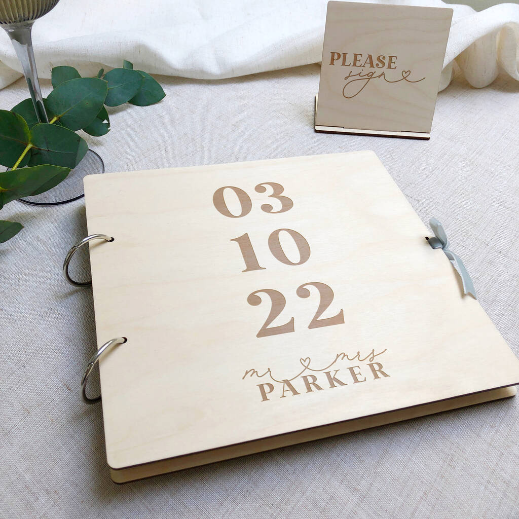 Personalised Wedding Date Guest Book, 1 of 8