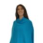 Peacock Blue 100% Cashmere Button Poncho Gift Boxed, thumbnail 3 of 10