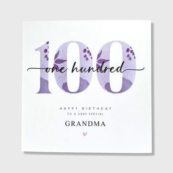 100th Birthday Card Grandmother Grandad Him Her, 3 of 3