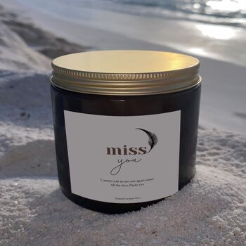 Miss You Personalised Candle Gift, Vegan, 2 of 2