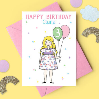 Personalised Girl Birthday Card, 2 of 5