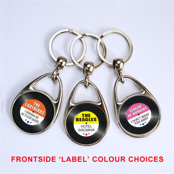 Personalised Silver Plated Vinyl Record Keyring, 6 of 7