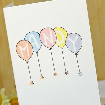 Personalised Handmade Birthday Balloons Card, 6 of 12