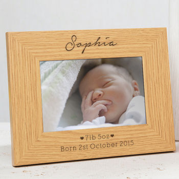 Personalised New Baby Girl Photo Frame, 2 of 6