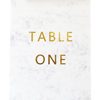 Marble And Gold Wedding Table Name/Number Flat Card, 4 of 4