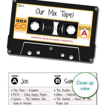 Personalised Cassette Mixtape Print Music Lover Gift, 5 of 7