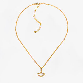 Gingko 18 K Gold Plated Shell Pendant Necklace, 3 of 5