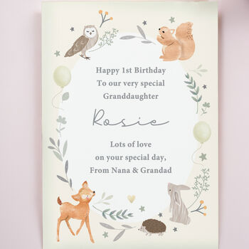 Personalised Woodland Animals New Baby Card, 3 of 5