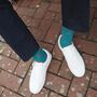 Tri Teal And Snowflake White Men's Socks Bundle, thumbnail 5 of 5