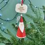 Personalised Metal Tennis Santa Christmas Bauble, thumbnail 1 of 3