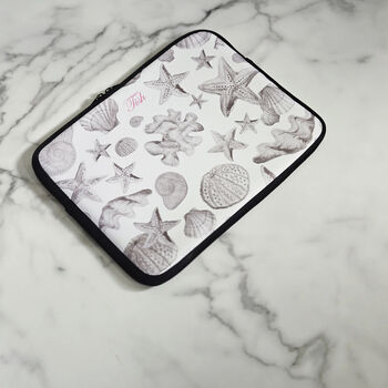 Personalised Seashell Print Laptop Case, 10 of 10