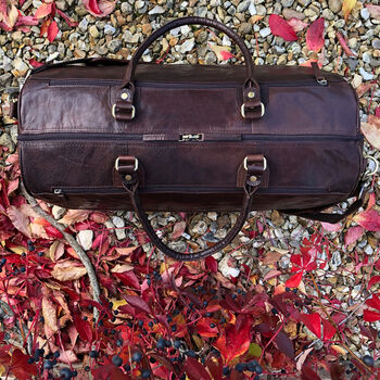 Men's Luxury Large Buffalo Leather Holdall, Travel Bag, 4 of 6