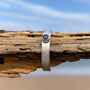 Sapphire September Birthstone Ring In Textured Sterling Silver And 9ct Gold, thumbnail 2 of 11