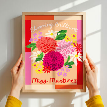 Thank You Teacher Personalised Floral Print, 5 of 9