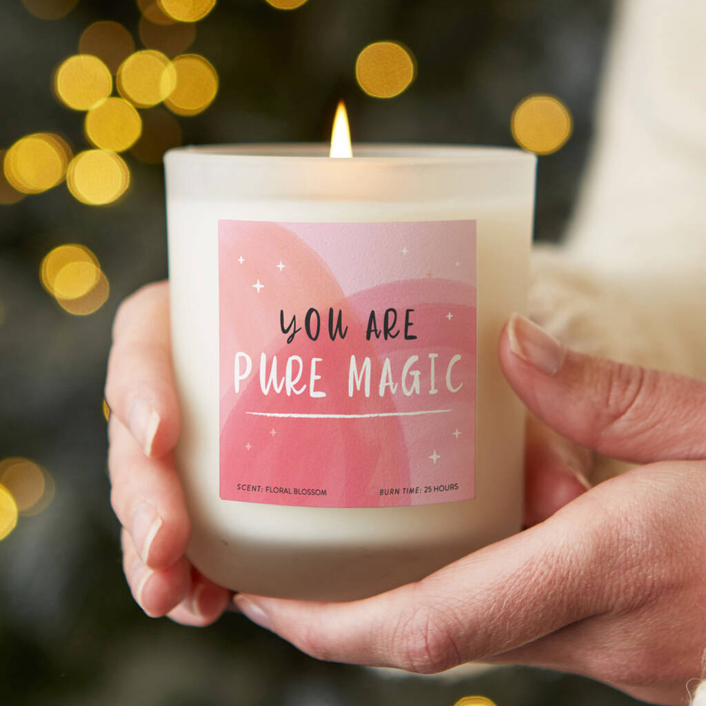 You Are Pure Magic Pink Candle Gift, 1 of 4