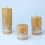 G Decor Adeline Gold Metallic Textured Pillar Candle, thumbnail 6 of 6