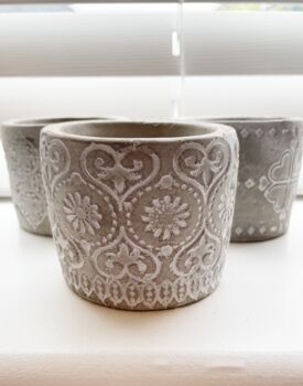 Grey Textured Plant Pots, 3 of 4