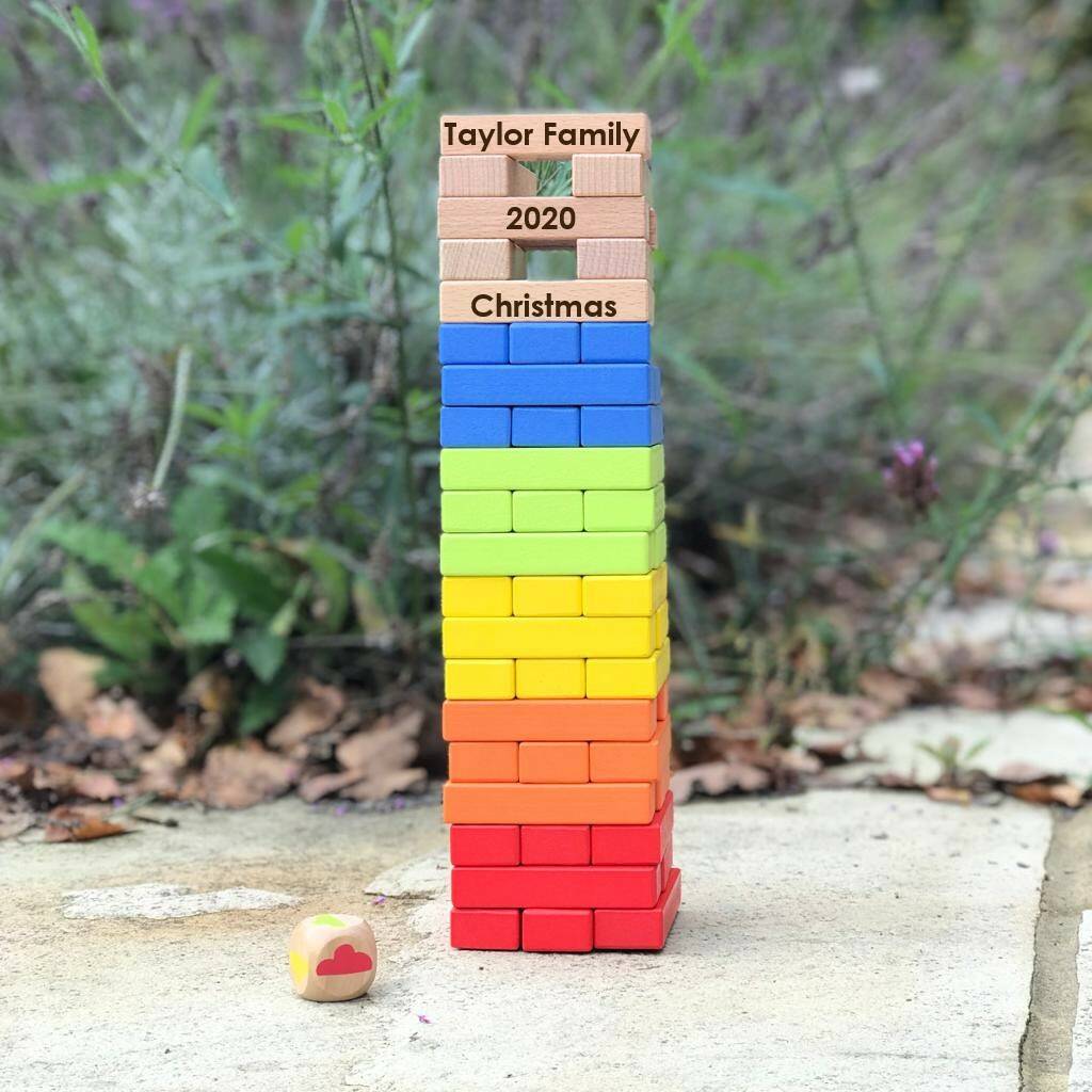 Image of Personalised Colourful Tumble Tower Game