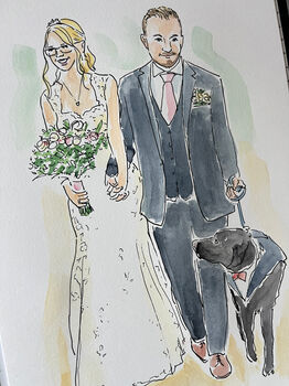 Wedding Couple Illustrated Portrait, 8 of 12