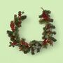 Traditional Christmas Garland, Red Berries, Pine Cones, Pre Lit, 6ft, thumbnail 3 of 3