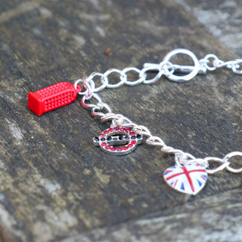 British Icons And Union Jack Charm Bracelet, 3 of 5