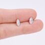 Sterling Silver White Topaz Marquise Stud Earrings, thumbnail 4 of 12