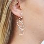Gold And Silver Earrings With Geometric Elements Geo, thumbnail 3 of 6