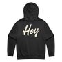 Hoy Script Garment Dyed Hoodie Dusty Black, thumbnail 1 of 2