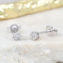 9 Ct White Gold And .10 Ct Diamond Cluster Earrings, thumbnail 2 of 3