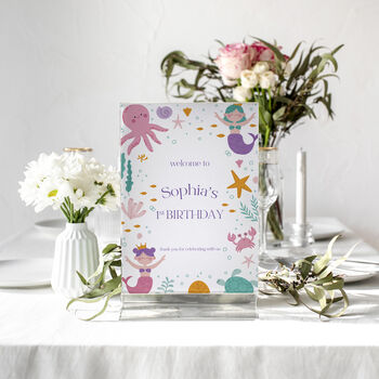 Mermaid Theme Birthday Selfie Frame And Sign, 2 of 4