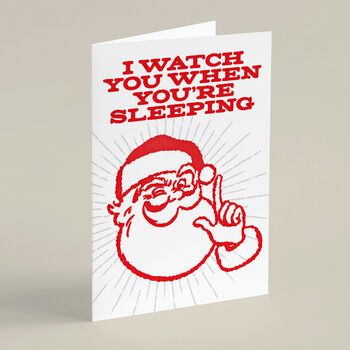 'Creepy Santa' Funny Christmas Card, 5 of 6