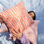 Pink Cotton Screen Printed Patterned Cushion, thumbnail 6 of 6