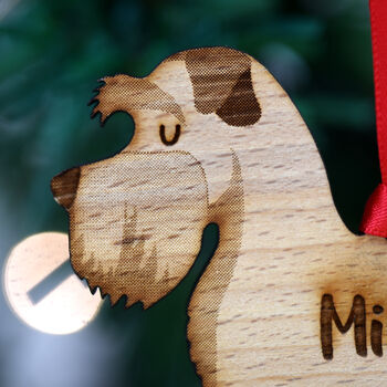 Personalised Schnauzer Dog Wooden Christmas Decoration, 8 of 8