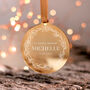 Personalised Memorial Gold Christmas Bauble Decoration, thumbnail 4 of 7
