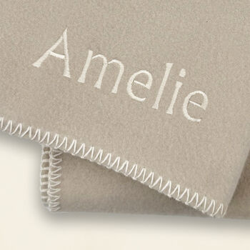 Personalised Fleece Blanket, Oatmeal, 2 of 5