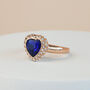 Blue Heart Crystal Rose Gold Ring, thumbnail 3 of 3