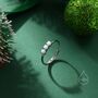Sterling Silver White And Blue Opal Trio Ring, thumbnail 2 of 11