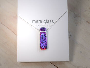 Purple And Pink Dichroic Glass Pendant, Sterling Silver Necklace, 4 of 7