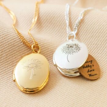 Personalised Birth Flower Locket Necklace, 2 of 9