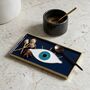 Mother’s Day Gift For Mum Evil Eye Aluminium Trinket Tray In Blue, thumbnail 4 of 5