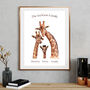Personalised Giraffe Family Of Three Print, thumbnail 9 of 9