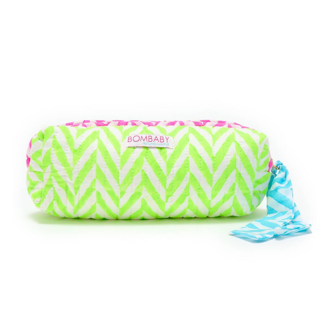 Quilted Pencil Case | Neon Green, 1 of 2