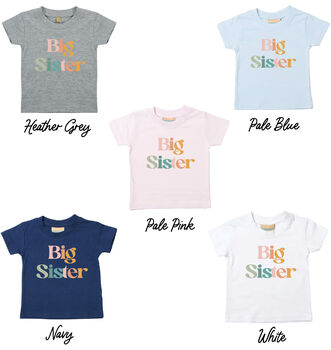 Pastel Rainbow Matching Sibling T Shirts, 4 of 5