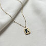 Enamel Nights Sky 18k Gold Pendant Necklace, thumbnail 3 of 3