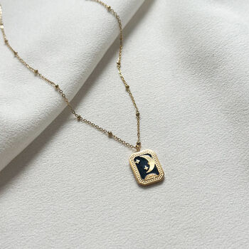 Enamel Nights Sky 18k Gold Pendant Necklace, 3 of 3