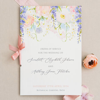 Whimsical Garden Flowers Wedding Invitation Set, 12 of 12